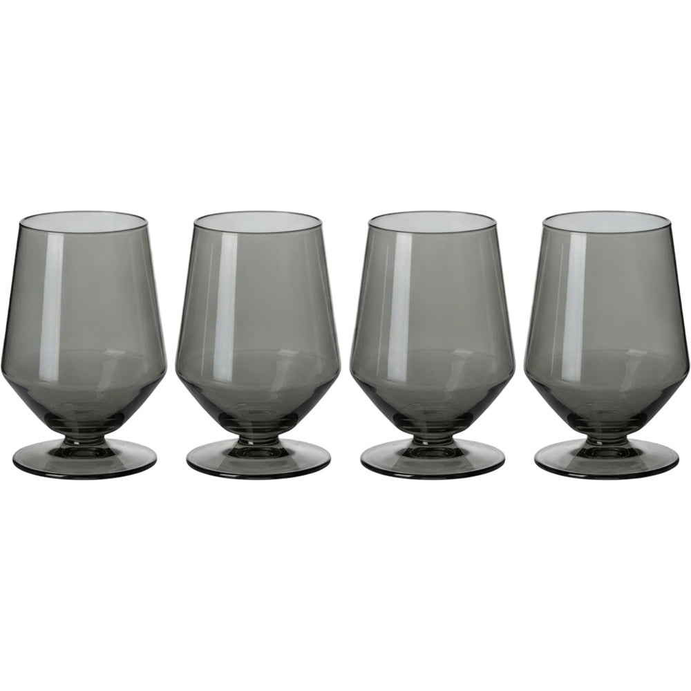 Fexru Angular Stemless Red Wine Glasses 17 oz Smoke Set of 4 - Product view