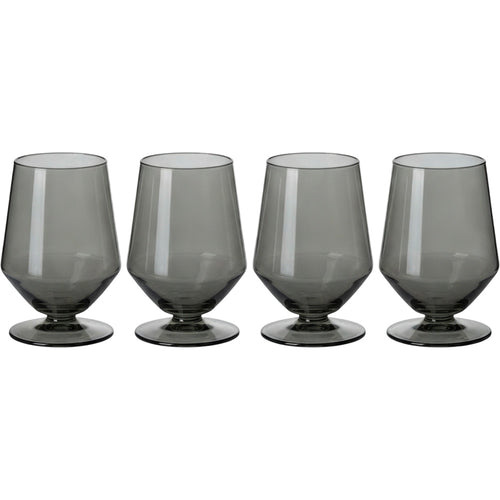 Fexru Angular Stemless Red Wine Glasses 17 oz Smoke Set of 4 - Product view