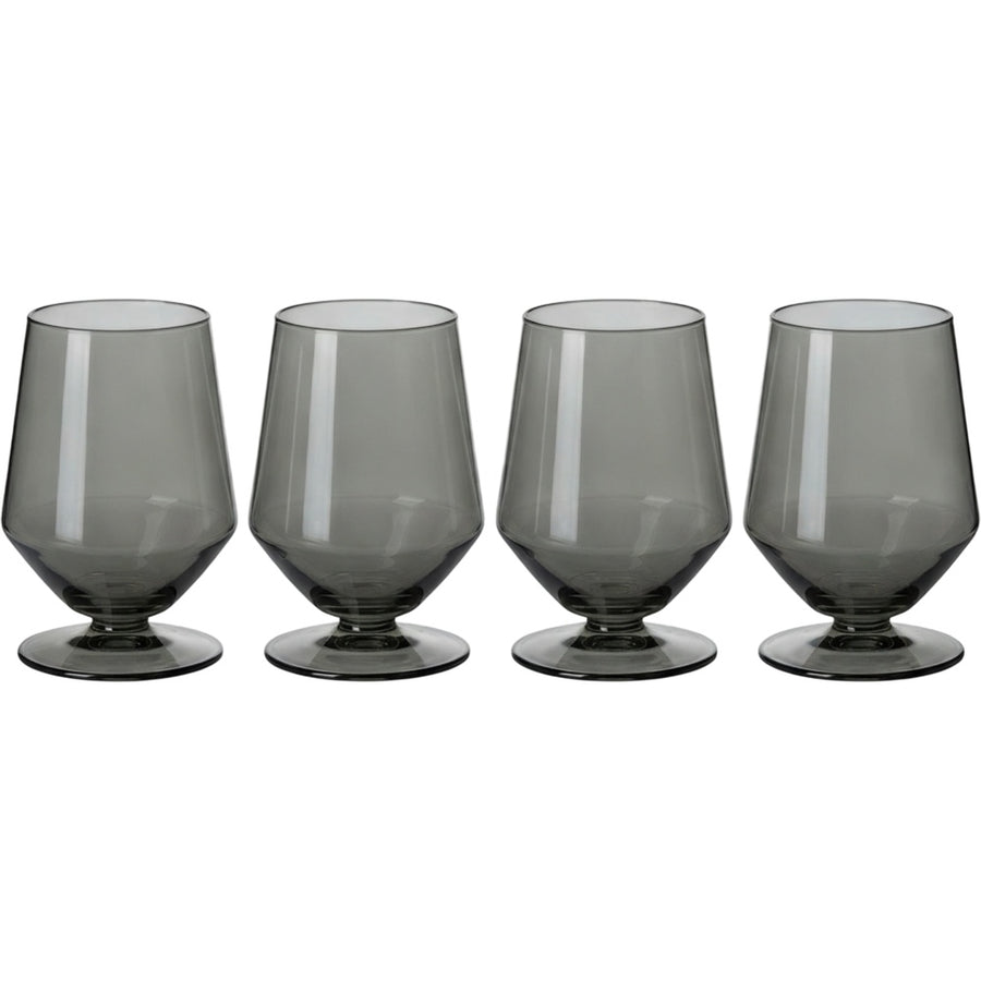 Fexru Angular Stemless Red Wine Glasses 17 oz Smoke Set of 4