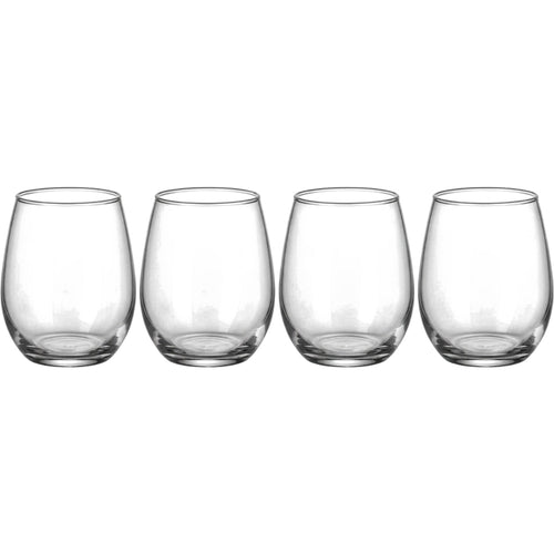 Fexru Rounded Stemless Red Wine Glasses 15 oz Clear Set of 4 - Product view