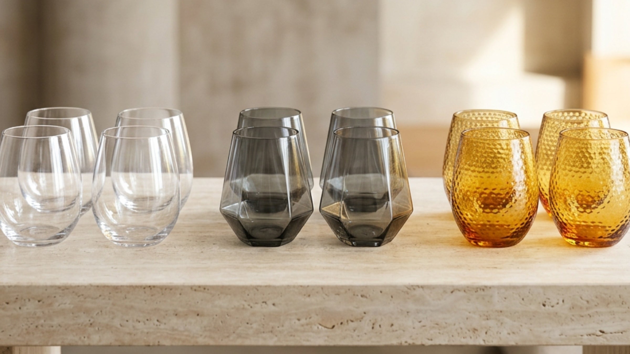 Fexru Stemless Red Wine Glasses